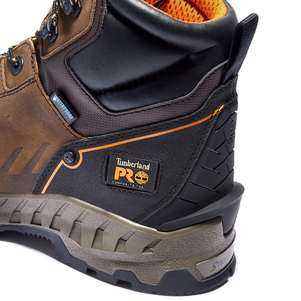 Timberland Mens Work Boots PRO® Summit 6-Inch Composite-Toe - Brown/Black - India GH2805147